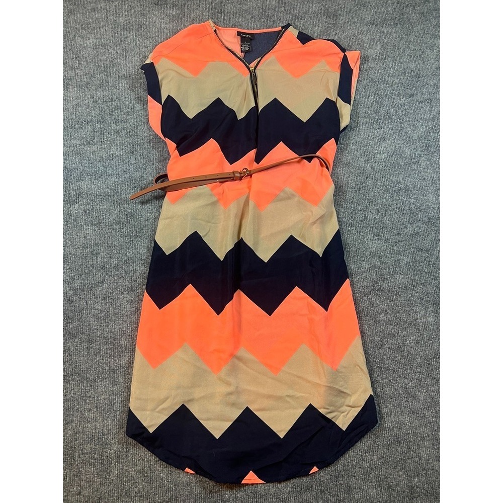 Rue 21 Women's Polyester Dress Chevron Bright Color Pattern Size L